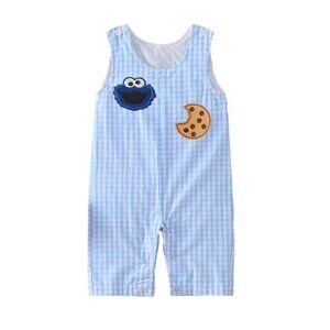 Cookie Monster Romper Third Birthday Clothes Sesame Street Outfit Dress Second